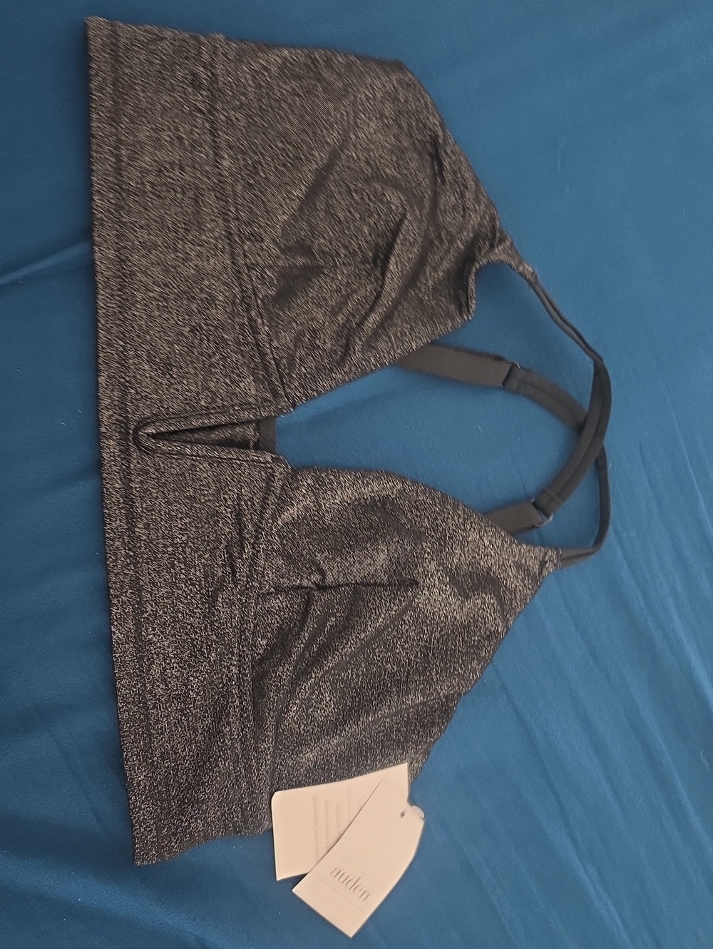 Auden Metallic Shimmer Bralette in Black